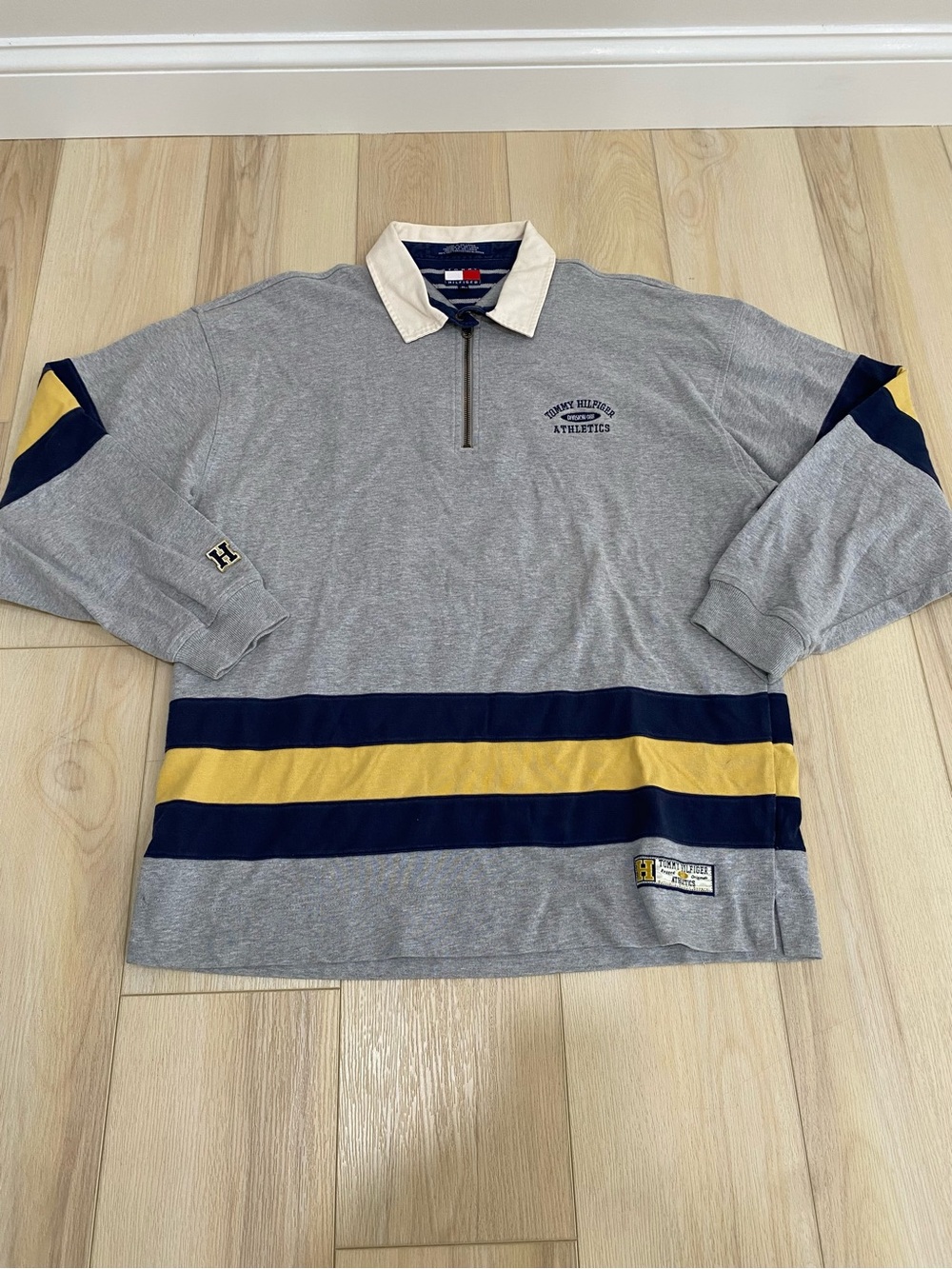 VTG Original 90's Tommy Hilfiger Athletics Division 88 Mens Rugby Jersey Size XL